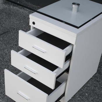 Articoli in vetro - Scrittoio B-Desk con cassettiera L.125,5 P.65 H.74,5