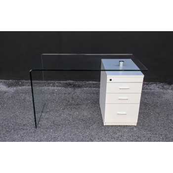 Articoli in vetro - Scrittoio B-Desk con cassettiera L.125,5 P.65 H.74,5