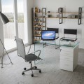 Scrivania in vetro con cassettiera B-Desk Prodotto Itamoby