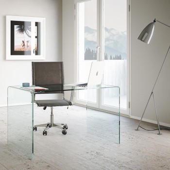 Articoli in vetro - Scrittoio Office Glassy 120x70x75 lati chiusi