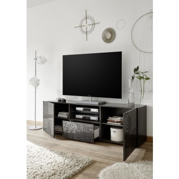 Base TV 2 ante / 1 Cassetto MIRO 181x57x43 cm colore nero