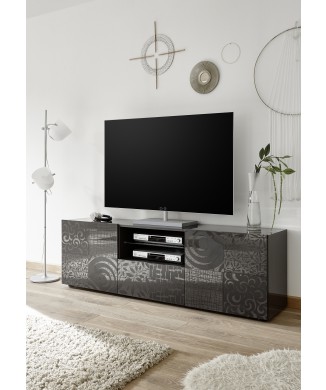 Base TV 2 ante / 1 Cassetto MIRO 181x57x43 cm colore nero