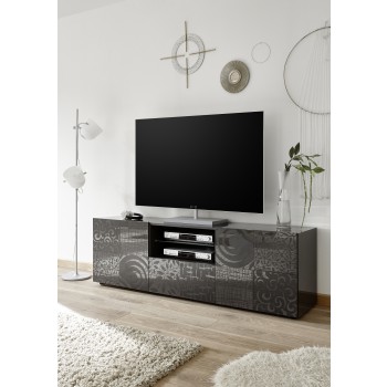 Base TV 2 ante / 1 Cassetto MIRO 181x57x43 cm colore nero