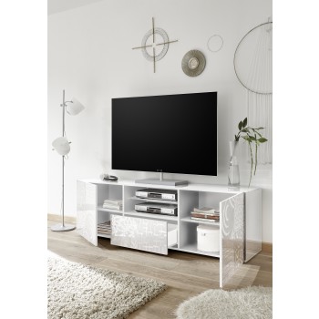 Base TV 2 ante e 1 Cassetto MIRO 181x57x43 cm colore bianco