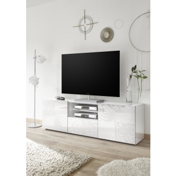 Base TV 2 ante e 1 Cassetto MIRO 181x57x43 cm colore bianco