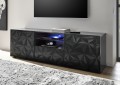 Base TV con 2 ante e 1 Cassetto PRISMA colore nero