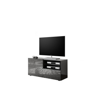 Base TV Piccola 1 anta 1 Cassetto MIRO 121x42x57 cm colore nero