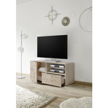 Base TV Piccola 1 anta 1 Cassetto MIRO 121x42x57 cm colore rovere