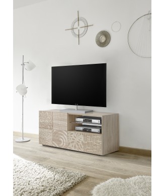 Base TV Piccola 1 anta 1 Cassetto MIRO 121x42x57 cm colore rovere