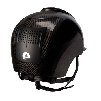 CASCO IN CARBONIO E-LIGHT NERO LUCIDO CON VISIERA NERA OPACA E 2 TASSELLI NERO OPACO