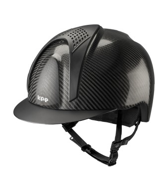 CASCO IN CARBONIO E-LIGHT NERO LUCIDO CON VISIERA NERA OPACA E 2 TASSELLI NERO OPACO