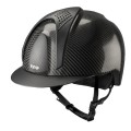 CASCO IN CARBONIO E-LIGHT NERO LUCIDO CON VISIERA NERA OPACA E 2 TASSELLI NERO OPACO