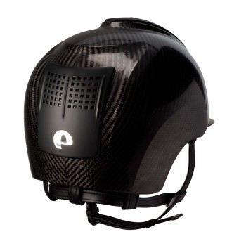 CASCO IN CARBONIO E-LIGHT NERO LUCIDO CON VISIERA NERA OPACA E 3 TASSELLI NERO OPACO