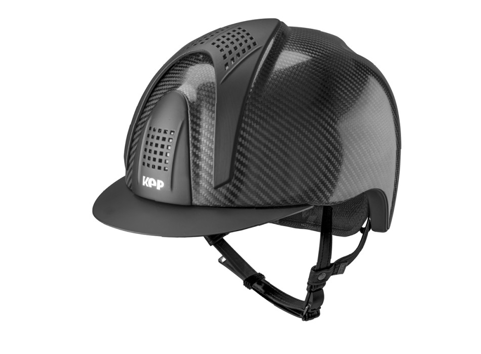 CASCO IN CARBONIO E-LIGHT NERO LUCIDO CON VISIERA NERA OPACA E 3 TASSELLI NERO OPACO