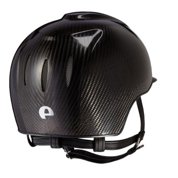 CASCO IN CARBONIO E-LIGHT NERO LUCIDO CON VISIERA NERA OPACA E GRIGLIA IN ACCIAIO INOSSIDABILE