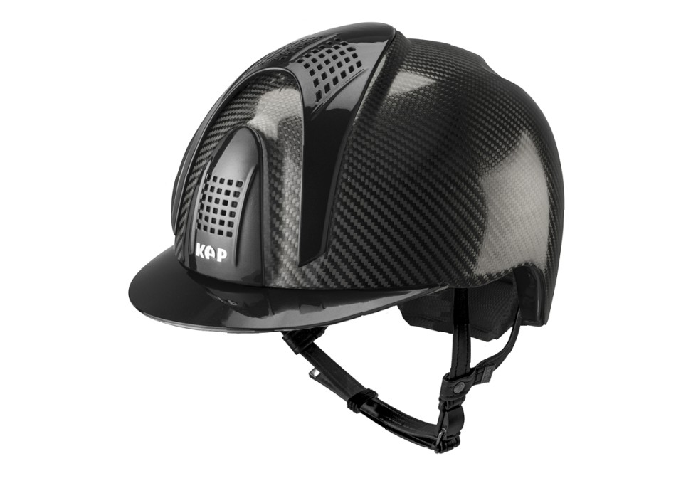 CASCO IN CARBONIO E-LIGHT NERO LUCIDO CON VISIERA NERO METALLIZZATO E 3 TASSELLI NERO METALLIZZATO