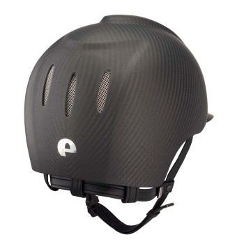 CASCO IN CARBONIO E-LIGHT NERO OPACO CON VISIERA NERA OPACA E GRIGLIA IN ACCIAIO INOSSIDABILE