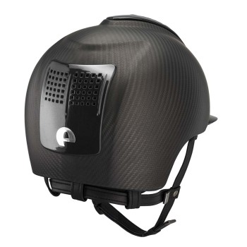 CASCO IN CARBONIO E-LIGHT NERO OPACO CON VISIERA NERO METALIZZATO E 2 TASSELLI NERO METALIZZATO