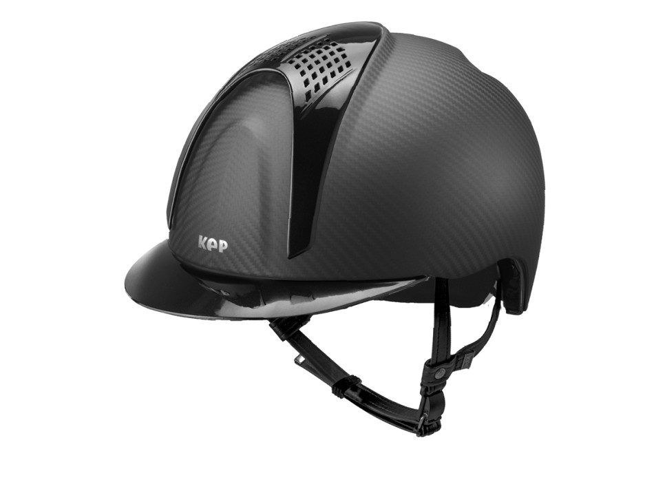 CASCO IN CARBONIO E-LIGHT NERO OPACO CON VISIERA NERO METALIZZATO E 2 TASSELLI NERO METALIZZATO