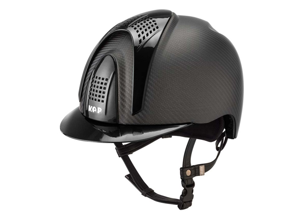 CASCO IN CARBONIO E-LIGHT NERO OPACO CON VISIERA NERO METALLIZZATO E 3 TASSELLI NERO METALLIZZATO