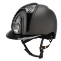 CASCO IN CARBONIO E-LIGHT NERO OPACO CON VISIERA NERO METALLIZZATO E 3 TASSELLI NERO METALLIZZATO