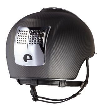 CASCO IN CARBONIO E-LIGHT NERO OPACO / VISIERA NERA OPACA E 3 INSERTI ARGENTO