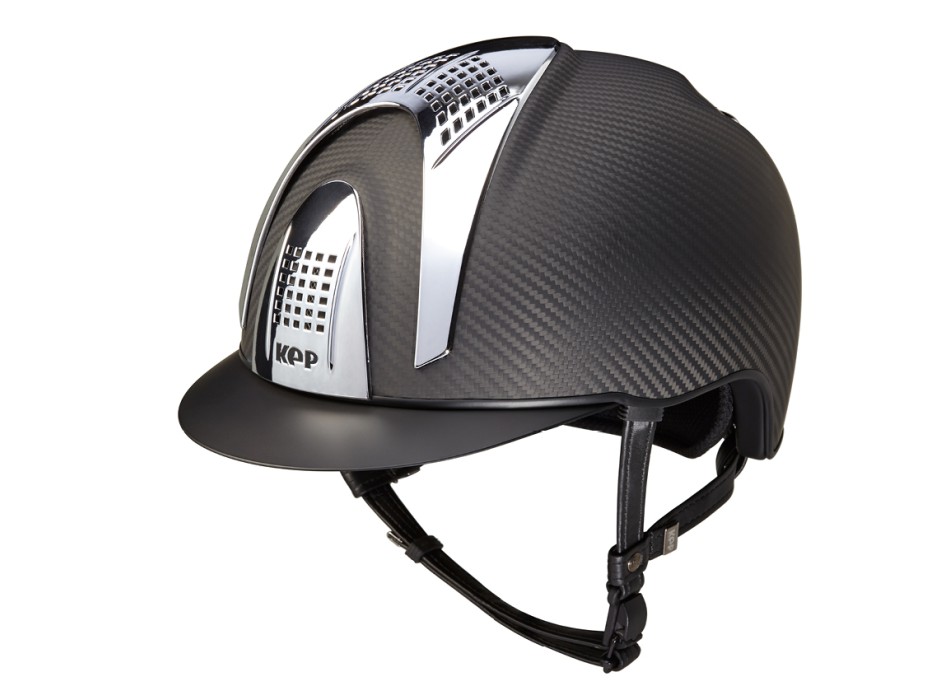 CASCO IN CARBONIO E-LIGHT NERO OPACO / VISIERA NERA OPACA E 3 INSERTI ARGENTO