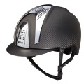 CASCO IN CARBONIO E-LIGHT NERO OPACO / VISIERA NERA OPACA E 3 INSERTI ARGENTO