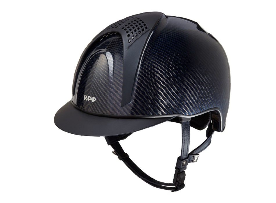 CASCO IN CARBONIO E-LIGHT SHINE BLU / 2 INSERTI BLU MATT