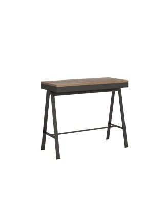 Consolle Banco Evolution telaio Antracite - Consolle allungabile 90x40/196 cm Banco Small Evolution Quercia Natura telaio Antracite