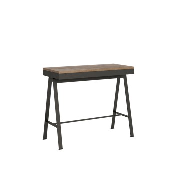 Consolle Banco Evolution telaio Antracite - Consolle allungabile 90x40/196 cm Banco Small Evolution Quercia Natura telaio Antracite