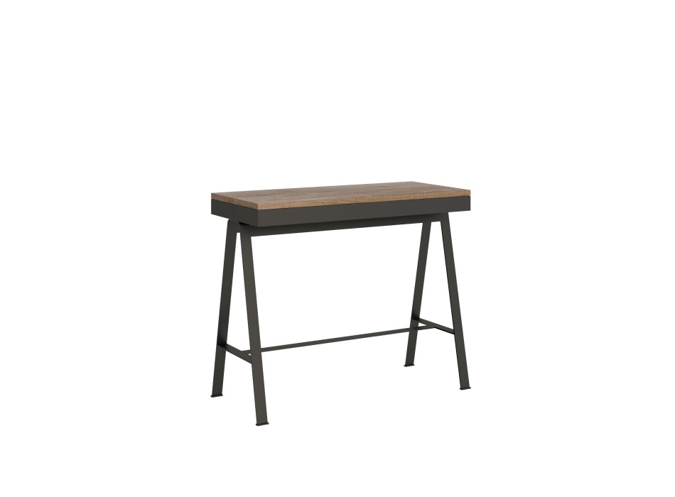 Consolle Banco Evolution telaio Antracite - Consolle allungabile 90x40/196 cm Banco Small Evolution Quercia Natura telaio Antracite