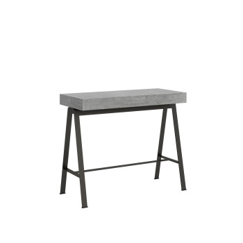 Consolle Banco telaio Antracite - Consolle allungabile 90x40/196 cm Banco Small Bianco Frassino telaio Antracite