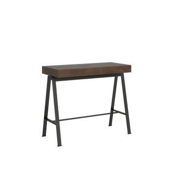 Consolle Banco telaio Antracite - Consolle allungabile 90x40/196 cm Banco Small Premium Quercia Natura telaio Antracite