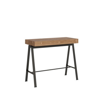 Consolle Banco telaio Antracite - Consolle allungabile 90x40/196 cm Banco Small Premium Quercia Natura telaio Antracite