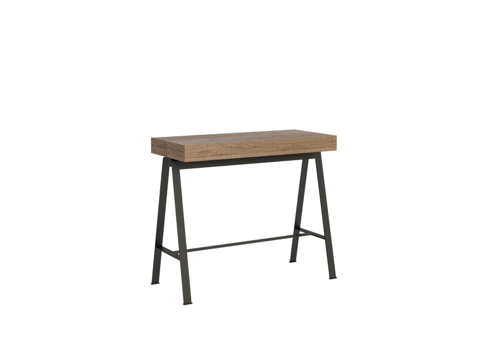 Consolle Banco telaio Antracite - Consolle allungabile 90x40/196 cm Banco Small Premium Quercia Natura telaio Antracite