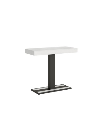 Consolle Capital telaio Antracite - Consolle allungabile 90x40/196 cm Capital Small Bianco Frassino telaio Antracite