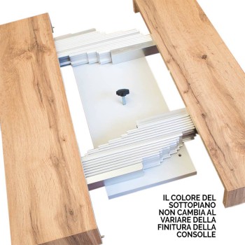 Consolle Diago telaio Bianco - Consolle allungabile 90x40/196 cm Diago Small Bianco Frassino telaio Bianco