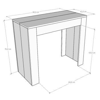 Consolle Emy - Consolle allungabile 90x42/198 cm Emy Small Bianco Spatolato