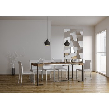 Consolle Futura telaio Antracite - Consolle allungabile 90x40/196 cm Futura Small Bianco Frassino telaio Antracite