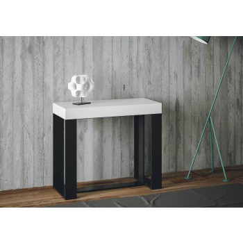 Consolle Futura telaio Antracite - Consolle allungabile 90x40/196 cm Futura Small Bianco Frassino telaio Antracite