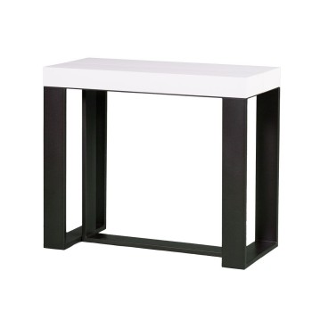 Consolle Futura telaio Antracite - Consolle allungabile 90x40/196 cm Futura Small Bianco Frassino telaio Antracite