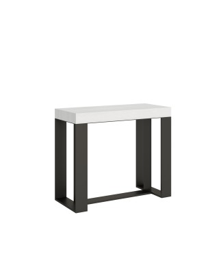 Consolle Futura telaio Antracite - Consolle allungabile 90x40/196 cm Futura Small Bianco Frassino telaio Antracite