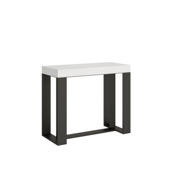 Consolle Futura telaio Antracite - Consolle allungabile 90x40/196 cm Futura Small Bianco Frassino telaio Antracite