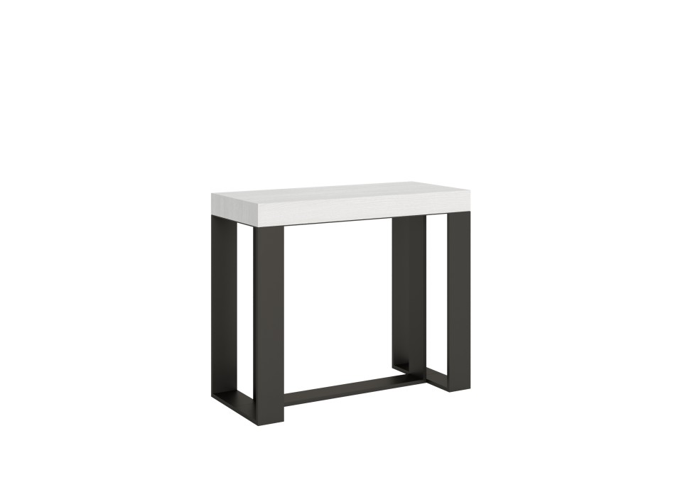 Consolle Futura telaio Antracite - Consolle allungabile 90x40/196 cm Futura Small Bianco Frassino telaio Antracite