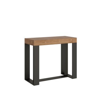 Consolle Futura telaio Antracite - Consolle allungabile 90x40/196 cm Futura Small Premium Quercia Natura telaio Antracite