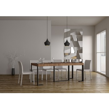 Consolle Futura telaio Antracite - Consolle allungabile 90x40/196 cm Futura Small Premium Quercia Natura telaio Antracite