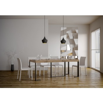 Consolle Futura telaio Antracite - Consolle allungabile 90x40/196 cm Futura Small Premium Quercia Natura telaio Antracite