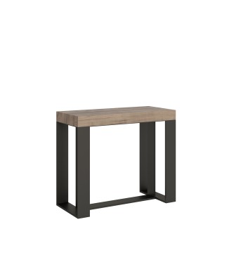 Consolle Futura telaio Antracite - Consolle allungabile 90x40/196 cm Futura Small Premium Quercia Natura telaio Antracite