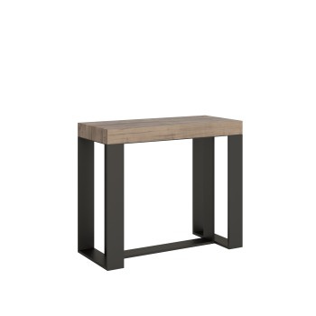 Consolle Futura telaio Antracite - Consolle allungabile 90x40/196 cm Futura Small Premium Quercia Natura telaio Antracite